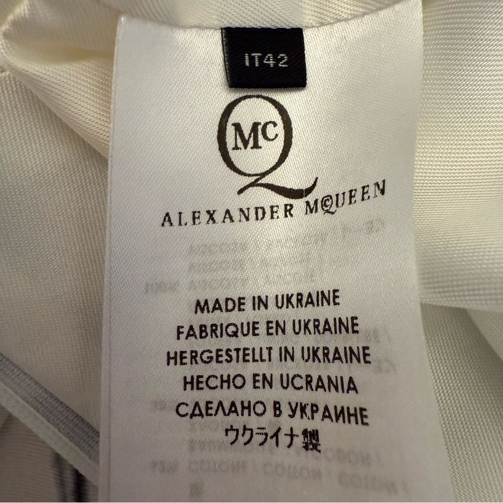 Alexander McQueen IT42 Sleeveless Peplum Mini Dress • Black White Floral Print 6 - Picture 3 of 14